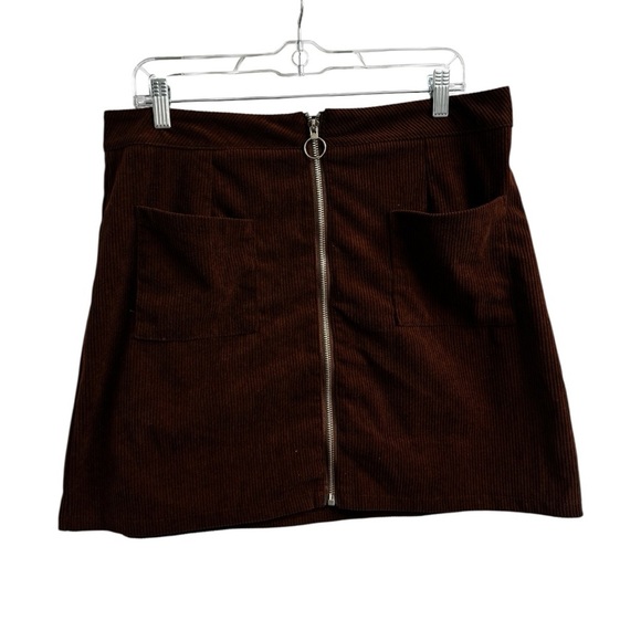 Brown Corduroy Pencil Skirt - Picture 2 of 7